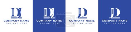 Letter DJ and JD Pillar logo, suitable for business with JD or DJ related to Pillar.