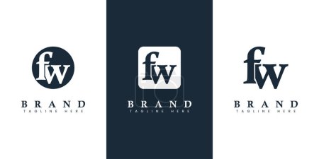 Logotipo de letra FW minúscula moderno y simple, adecuado para cualquier negocio con iniciales FW o WF.