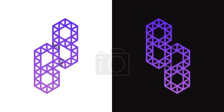 Téléchargez les illustrations : Lettres BB Polygon Logo, adapté pour les entreprises liées à polygone avec initiales BB. - en licence libre de droit