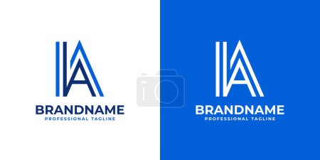 Buchstabe IA Line Monogram Logo, geeignet für Unternehmen mit IA oder KI-Initialen.