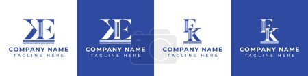 Letter EK and KE Pillar logo, suitable for business with KE or EK related to Pillar.