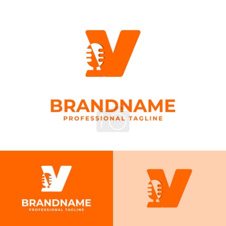 Buchstabe V Mikrofon Logo, geeignet für Unternehmen im Zusammenhang mit Mikrofon mit V-Initiale.