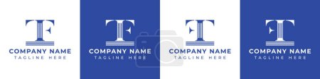 Téléchargez les illustrations : Lettre FT et TF Pilier logo, adapté pour les entreprises avec TF ou FT liés au pilier. - en licence libre de droit