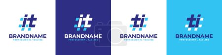 Ilustración de Conjunto de logotipo de TI y TI Hashtag, adecuado para cualquier negocio con iniciales TI o TI. - Imagen libre de derechos