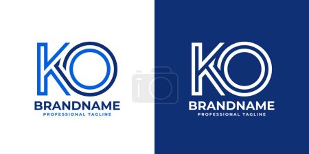 Letter KO Line Monogram Logo, suitable for business with KO or OK initials.