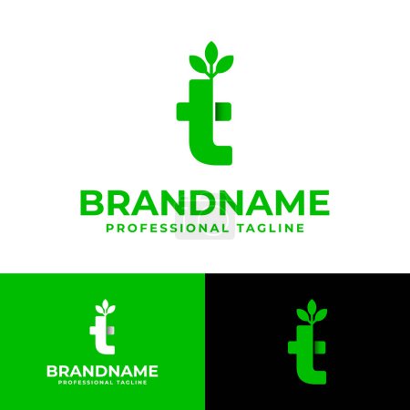 Buchstabe T Nature Logo, geeignet für jedes Geschäft im Zusammenhang mit der Natur mit T Initiale.