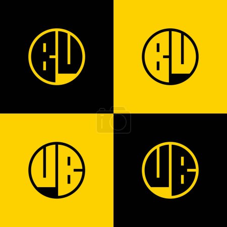 Ilustración de Logotipo simple del círculo de la letra de BU y UB, conveniente para el negocio con BU o inicial de UB. - Imagen libre de derechos