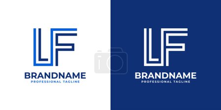 Illustration for Letter LF Line Monogram Logo, suitable for business with LF or FL initials. - Royalty Free Image