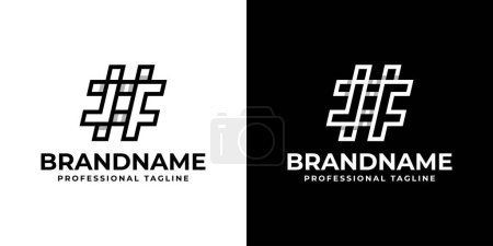 Ilustración de Letra JF Hashtag Logo, adecuado para cualquier negocio con iniciales JF o FJ. - Imagen libre de derechos