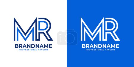 Ilustración de Letra MR Line Monogram Logo, adecuado para negocios con iniciales MR o RM. - Imagen libre de derechos