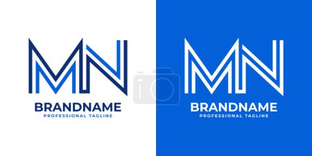 Téléchargez les illustrations : Logo de monogramme de ligne de lettre MN, approprié pour des affaires avec des initiales de MN ou de NM. - en licence libre de droit