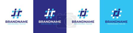 Ilustración de Conjunto de logotipo de etiqueta JR y RJ, adecuado para cualquier negocio con iniciales RJ o JR. - Imagen libre de derechos