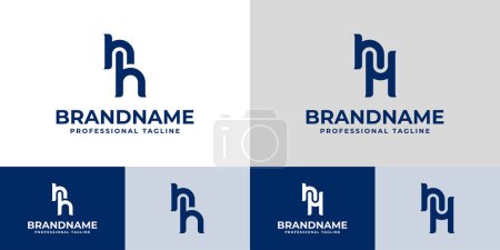 Ensemble de logo de monogramme de la lettre NH, adapté aux affaires avec des initiales NH ou HN.