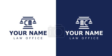 Ilustración de Letra CM y MC Legal Logo, adecuado para abogado, legal o justicia con iniciales CM o MC - Imagen libre de derechos