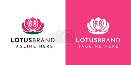 Letter RR Lotus Logo, suitable for business related to lotus flower with RR initial.