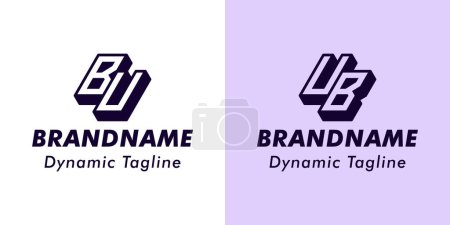 Ilustración de Logotipo del monograma de las letras BU y UB 3D, conveniente para el negocio con las iniciales de BU o UB - Imagen libre de derechos