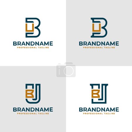 Ilustración de Logotipo elegante de la letra BU y del monograma de UB, conveniente para el negocio con las iniciales de BU o UB - Imagen libre de derechos