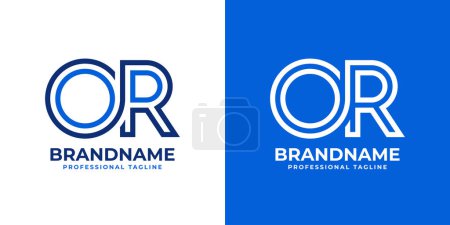 Illustration for Letters OR Line Monogram Logo, suitable for business with OR or RO initials - Royalty Free Image