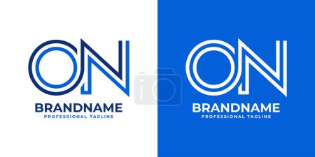 Téléchargez les illustrations : Logo Monogramme Lettres ON Line, adapté aux entreprises avec initiales ON ou NO - en licence libre de droit