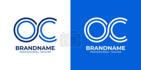 Logotipo del monograma de la línea de letras OC, conveniente para el negocio con las iniciales del OC o del CO