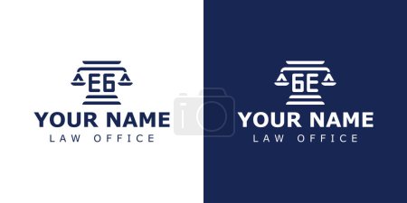 Buchstaben EG und GE Legal Logo, geeignet für Anwalt, Recht oder Justiz mit EG oder GE Initialen