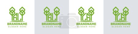 Letras GL y LG Greenhouse Logo, para empresas relacionadas con plantas con iniciales GL o LG