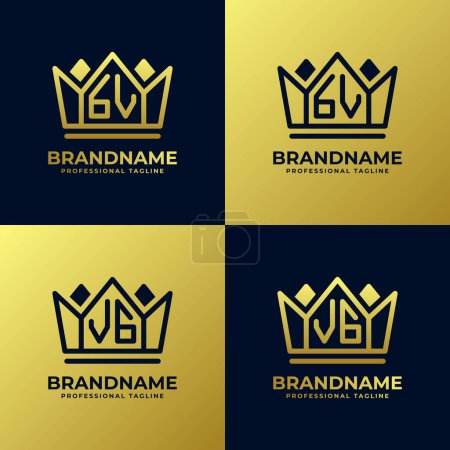 Letters VG and GV Home King Logo Set, suitable for business with VG and GV initials