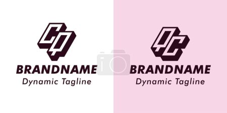 Letters CQ and QC 3D Monogram Logo, Suitable for business with CQ or QC initials
