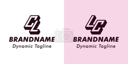 Lettres CL et LC 3D Monogram Logo, adapté pour les entreprises avec des initiales CL ou LC