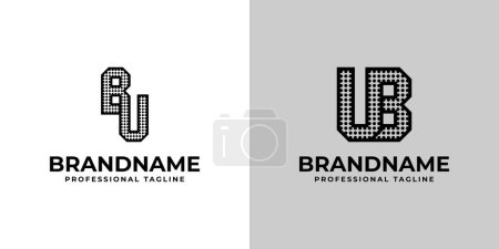 Letters BU and UB Dot Monogram Logo, Suitable for business with BU or UB initials