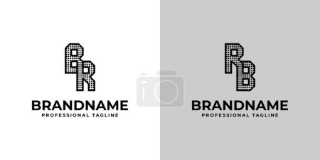 Lettres BR et RB Dot Monogram Logo, Convient pour les entreprises avec initiales BR ou RB