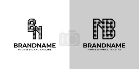 Letters BN and NB Dot Monogram Logo, Suitable for business with BN or NB initials
