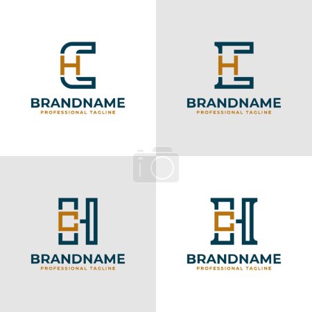 Logo monogramme CH et HC de lettres élégantes, adapté aux affaires avec des initiales CH ou HC