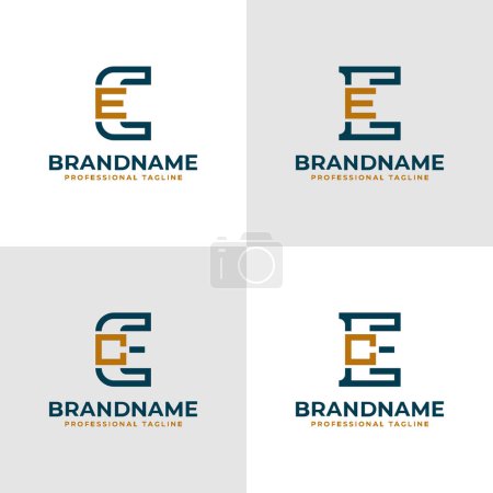 Elegante Buchstaben CE und EC Monogramm Logo, geeignet für Unternehmen mit CE oder EC Initialen