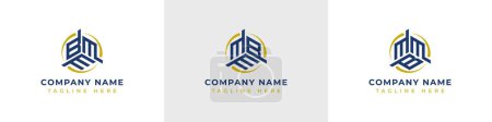 Illustration for Letters BMM, MBA, MMB Monogram Logo Set, suitable for any business with BMM, MBA, MMB initials - Royalty Free Image