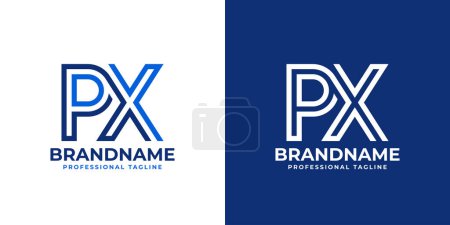 Letters PX Line Monogram Logo, suitable for business with PX or XP initials