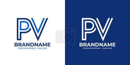 Letters PV Line Monogram Logo, suitable for business with PV or VP initials