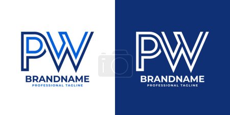 Lettres PW Line Monogram Logo, adapté pour les entreprises avec initiales PW ou WP