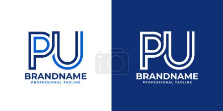 Logotipo del monograma de la línea de las letras PU, conveniente para el negocio con las iniciales de PU o UP