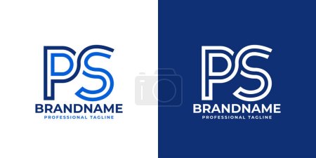 Logotipo de monograma de letras PS Line, adecuado para negocios con iniciales PS o SP