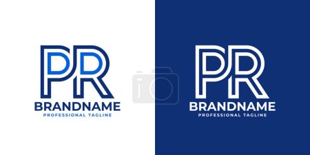 Letters PR Line Monogram Logo, suitable for business with PR or RP initials