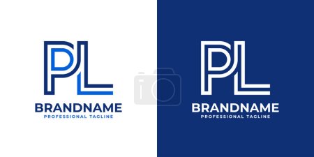 Lettres PL Line Monogram Logo, adapté aux entreprises avec initiales PL ou LP