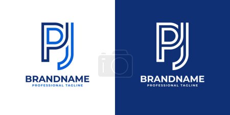 Letters PJ Line Monogram Logo, suitable for business with PJ or JP initials