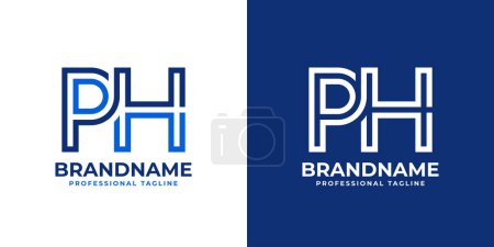 Letters PH Line Monogram Logo, suitable for business with PH or HP initials