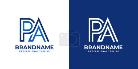 Logotipo del monograma de la línea de PA de las letras, conveniente para el negocio con las iniciales de PA o AP