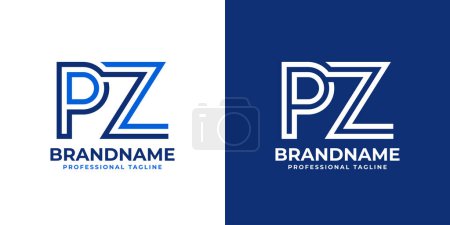 Letters PZ Line Monogram Logo, suitable for business with PZ or ZP initials