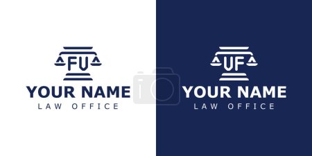 Letters FV and VF Legal Logo, suitable for lawyer, legal, or justice with FV or VF initials