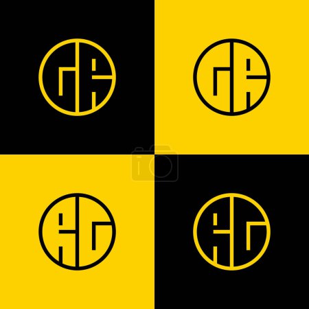 Einfaches GR und RG Letters Circle Logo Set, geeignet für Geschäfte mit GR und RG Initialen