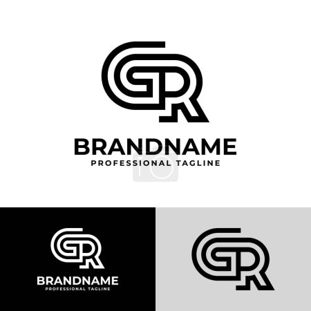 Modern Initials GR Logo, geeignet für Geschäfte mit GR oder RG Initialen