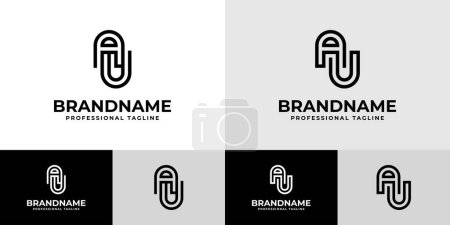 Illustration for Modern Initials AU Logo, suitable for business with AU or UA initials - Royalty Free Image